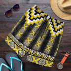 Yellow Taniko Aotearoa Shorts for Men Niho Taniwha Mix Poutama