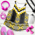 Yellow Taniko Aotearoa Women Racerback Tank Niho Taniwha Mix Poutama
