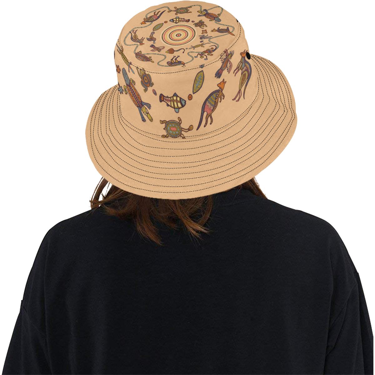 aboriginal-bucket-hat-kangaroo-turtle-crocodile-australian-animals