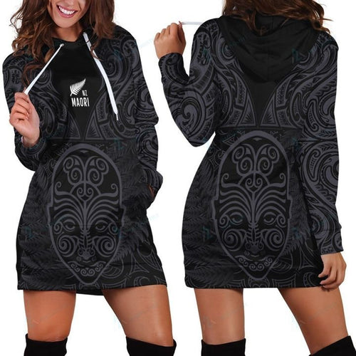 aotearoa-hoodie-dress-maori-manaia-warrior-silver-fern