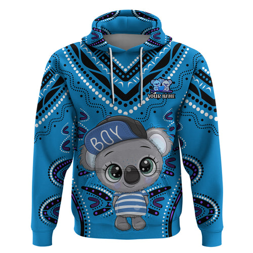 (Custom Personalised) Australia Valentine Cute Koala Couple Hoodie Aboriginal Valentine Blue LT13