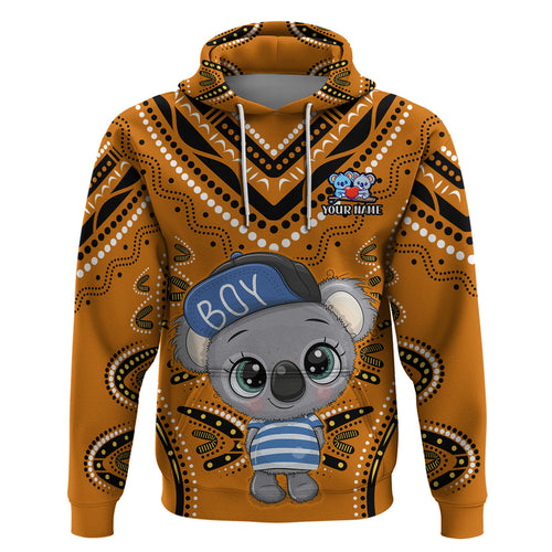 (Custom Personalised) Australia Valentine Cute Koala Couple Hoodie Aboriginal Valentine Orange LT13