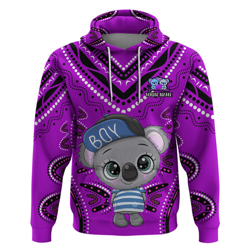 (Custom Personalised) Australia Valentine Cute Koala Couple Hoodie Aboriginal Valentine Purple LT13