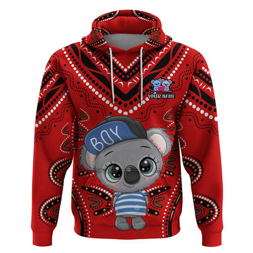 (Custom Personalised) Australia Valentine Cute Koala Couple Hoodie Aboriginal Valentine Red LT13