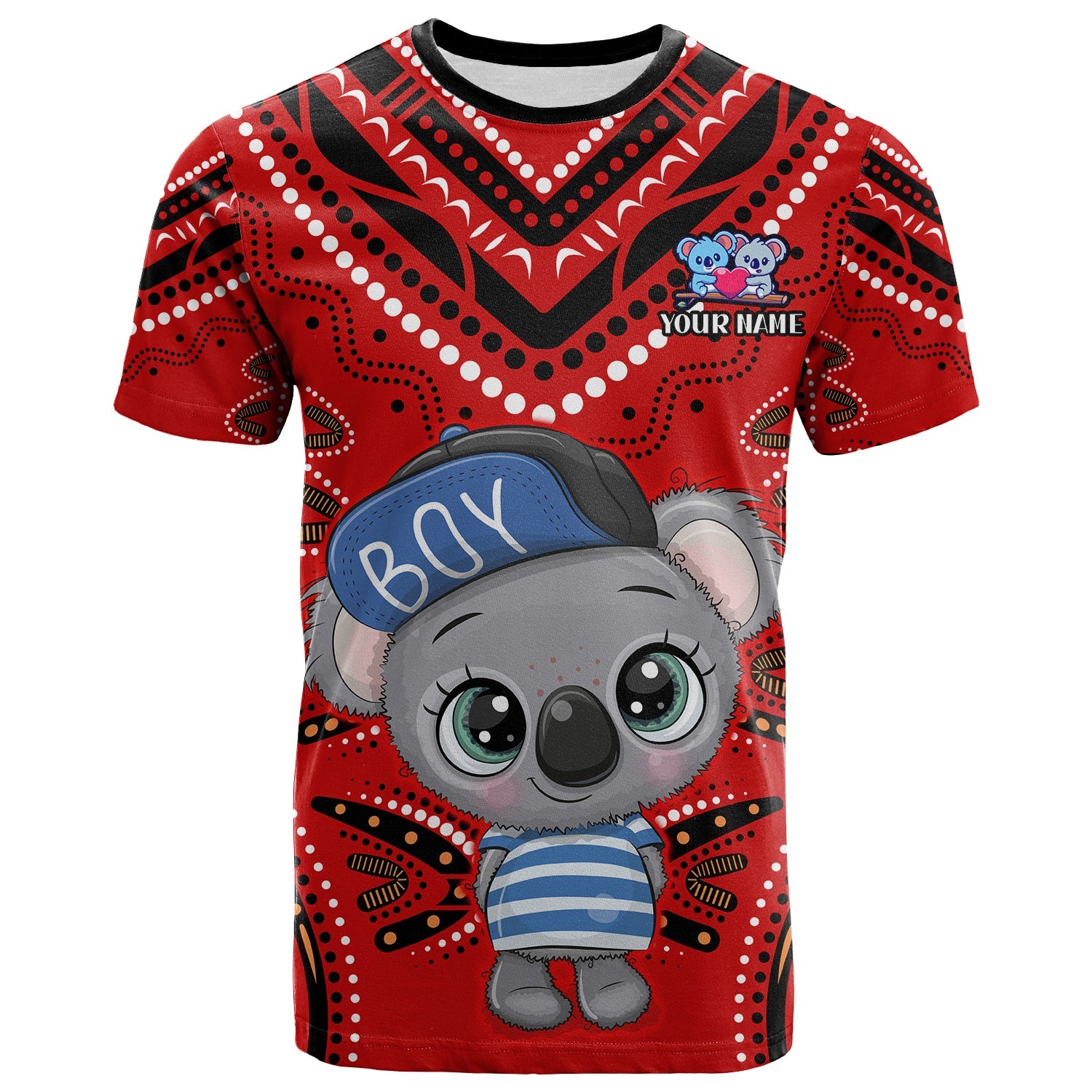 (Custom Personalised) Australia Valentine Cute Koala Couple T Shirt Aboriginal Valentine Red LT13