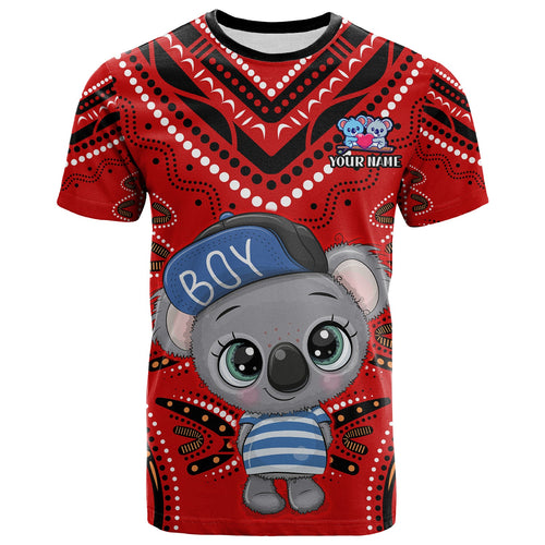 (Custom Personalised) Australia Valentine Cute Koala Couple T Shirt Aboriginal Valentine Red LT13