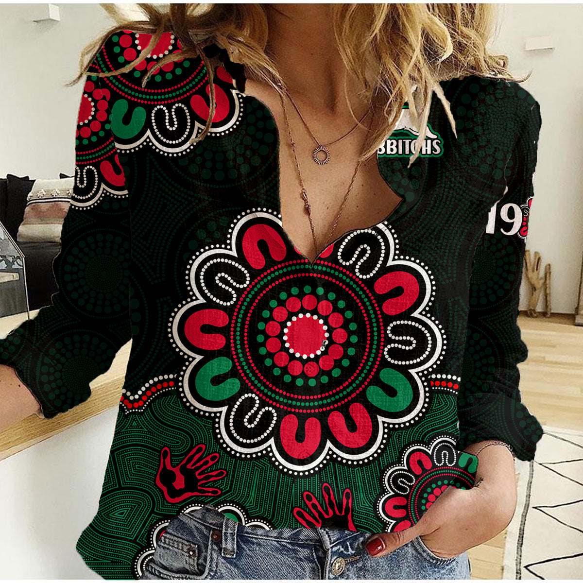 nrl-rabbitohs-rugby-women-casual-shirt-the-bunnies-1908-aboriginal