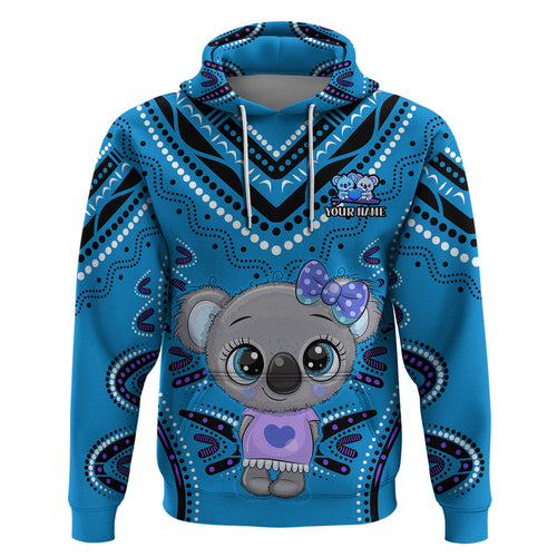 (Custom Personalised) Australia Valentine Cute Koala Couple Hoodie Aboriginal Valentine Blue LT13