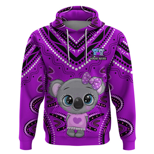 (Custom Personalised) Australia Valentine Cute Koala Couple Hoodie Aboriginal Valentine Purple LT13