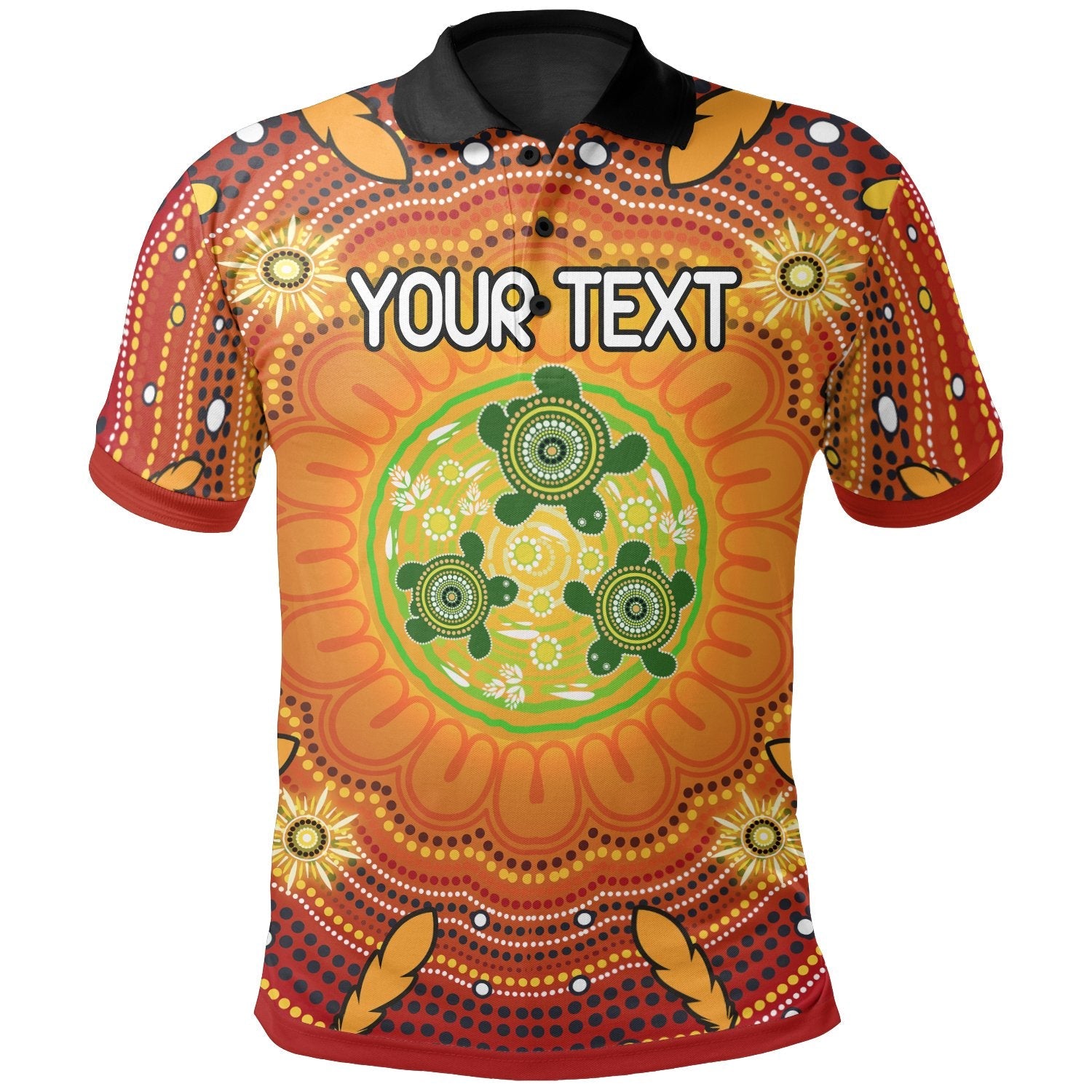 custom-text-aboriginal-kid-polo-shirt-turtle-circle-dot-painting-art