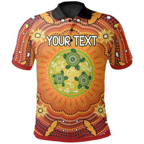 custom-text-aboriginal-kid-polo-shirt-turtle-circle-dot-painting-art