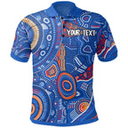 custom-text-aboriginal-kid-polo-shirt-indigenous-footprint-patterns-blue-color
