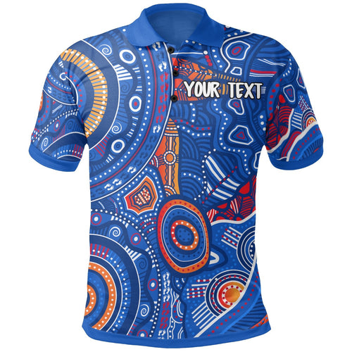 custom-text-aboriginal-kid-polo-shirt-indigenous-footprint-patterns-blue-color