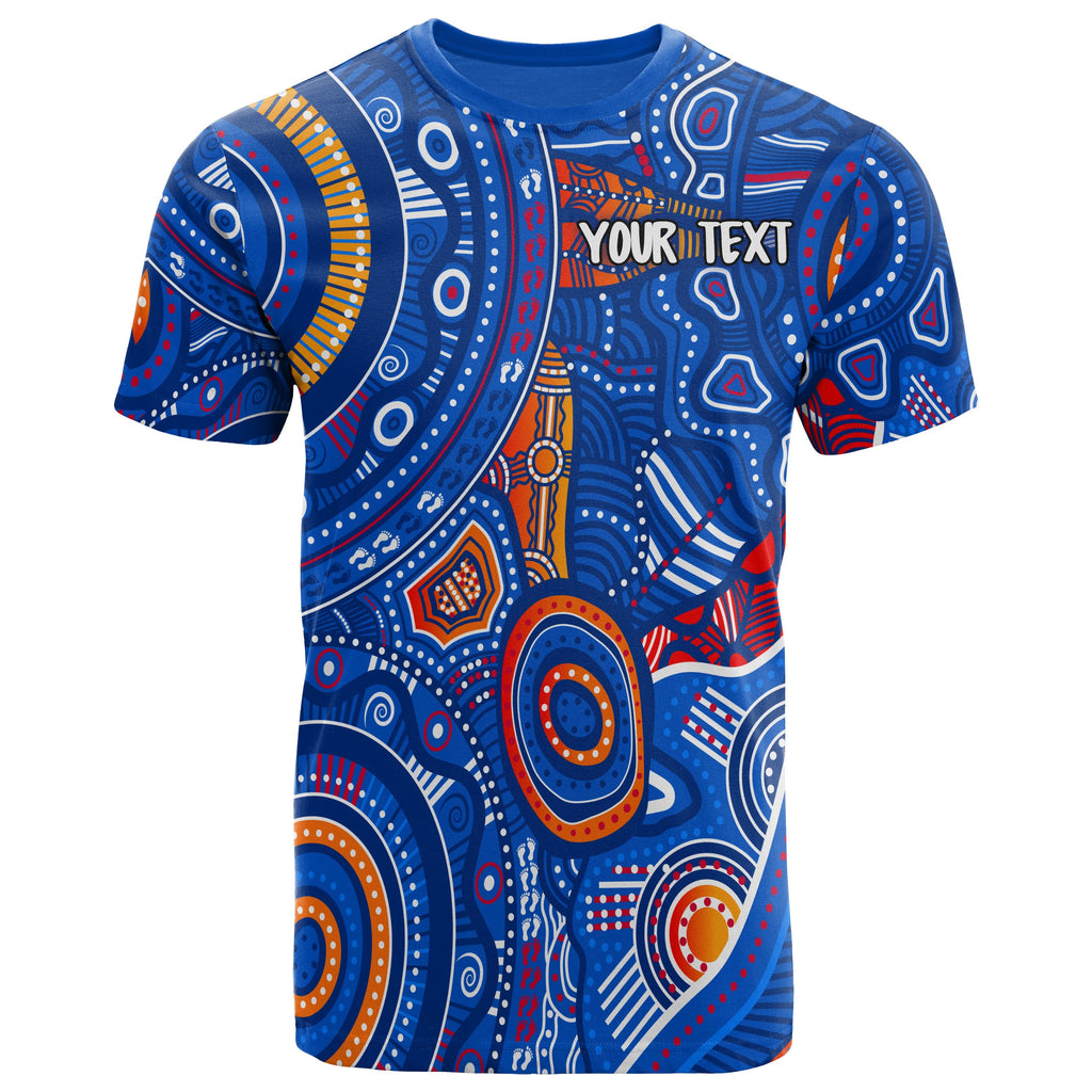 custom-text-aboriginal-kid-t-shirt-indigenous-footprint-patterns-blue-color