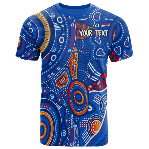 custom-text-aboriginal-kid-t-shirt-indigenous-footprint-patterns-blue-color
