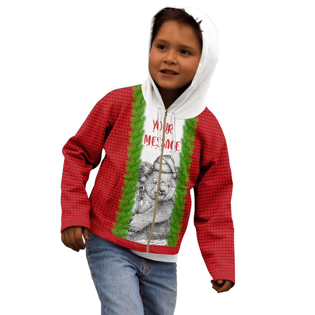 custom-christmas-kid-zip-up-hoodie-merry-christmas-koala