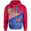 Zip-up Hoodie - Aus Flag and Coat of Arms Zip Hoodie Waratah Flowers