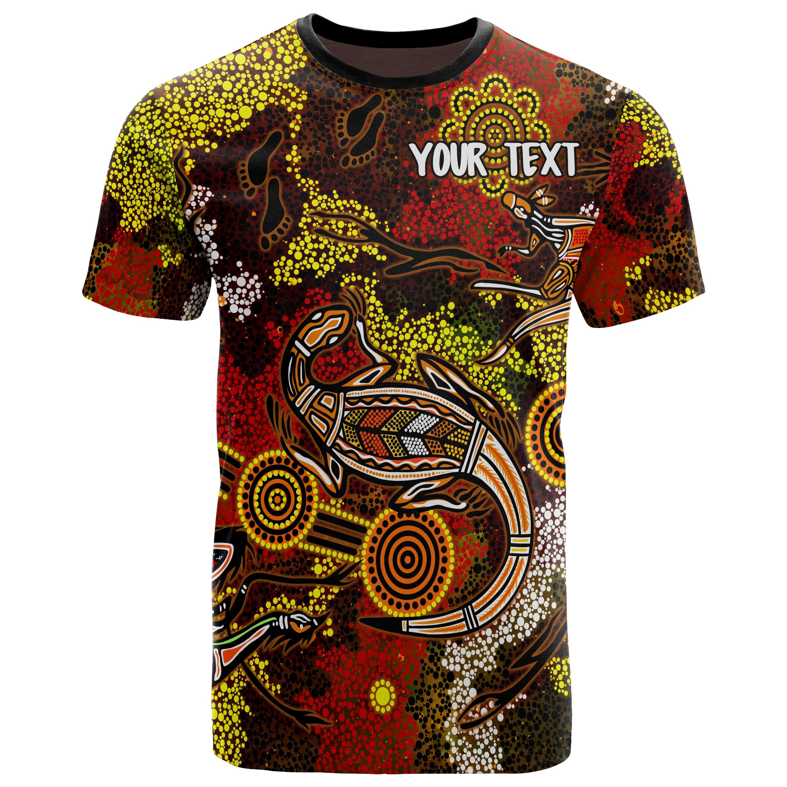 custom-aboriginal-t-shirts-kangaroo-and-lizard-dot-painting-art