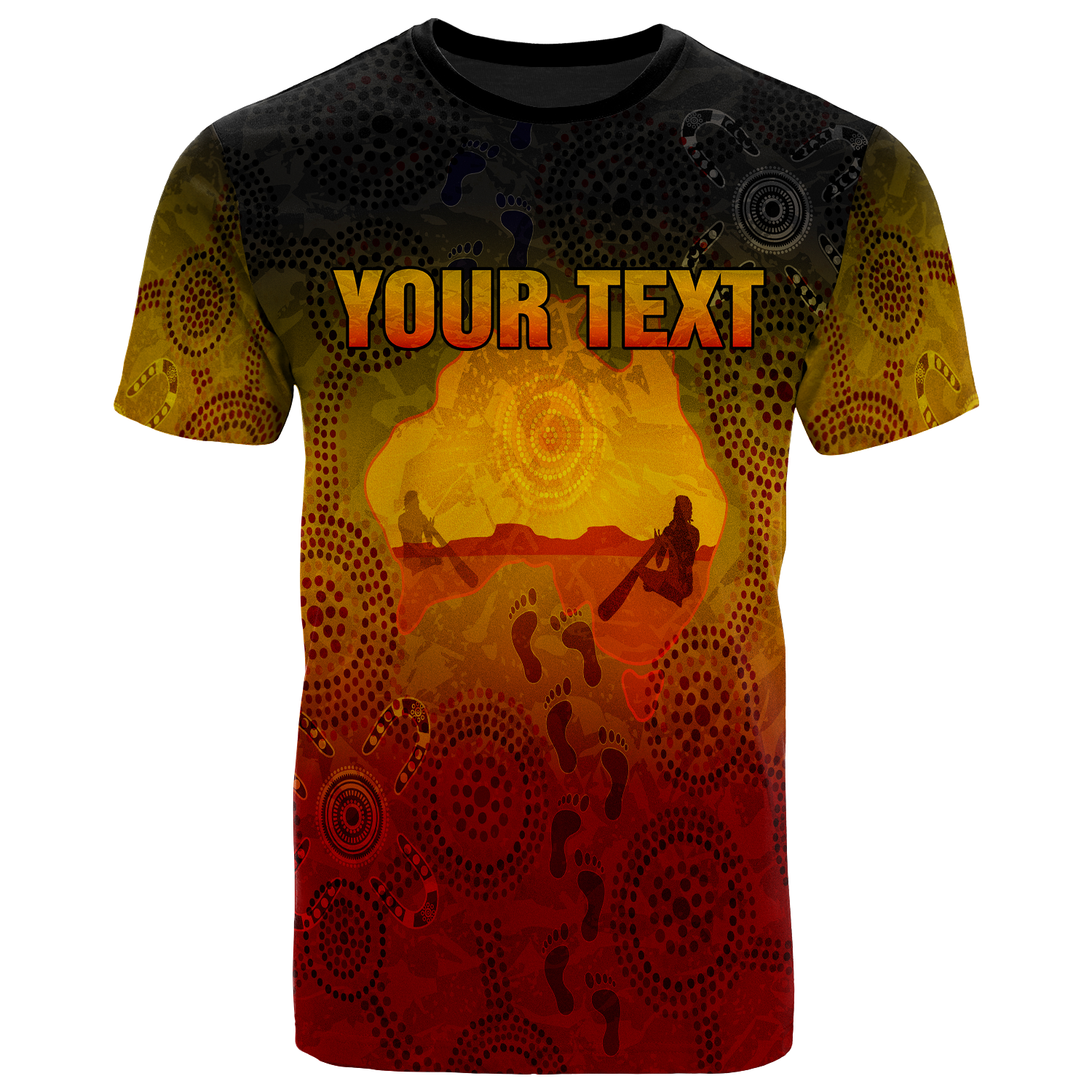 custom-aboriginal-kid-t-shirts-australian-map-with-indigenous-color
