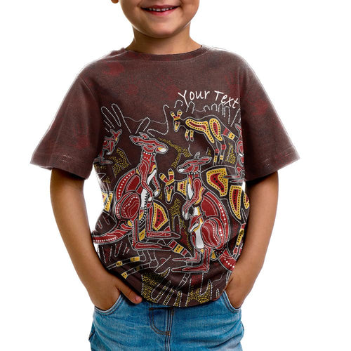 kid-aboriginal-custom-t-shirt-kangaroo-family-with-hand-art