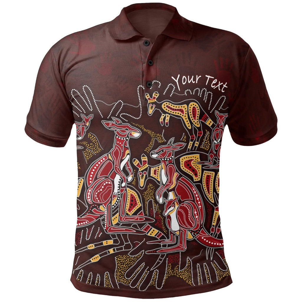 kidaboriginal-custom-polo-shirts-kangaroo-family-with-hand-art