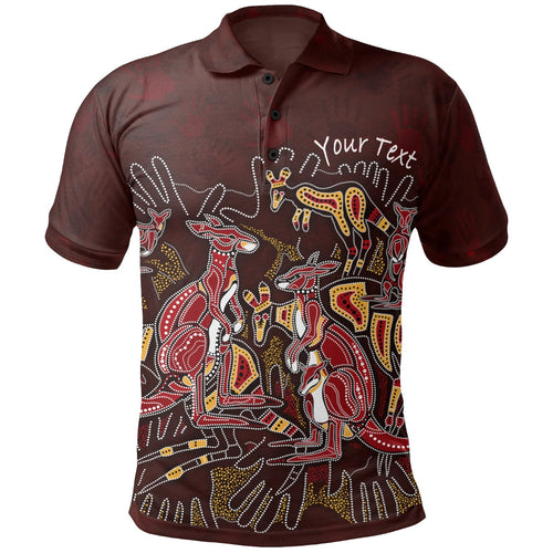 kidaboriginal-custom-polo-shirts-kangaroo-family-with-hand-art
