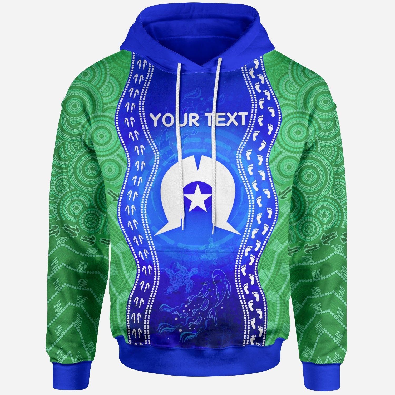 [Custom] Torres Strait Islanders Hoodie - Torres Symbol With Aboriginal Patterns