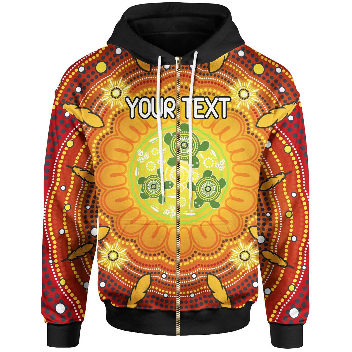 custom-text-aboriginal-kid-zip-up-hoodie-turtle-circle-dot-painting-art