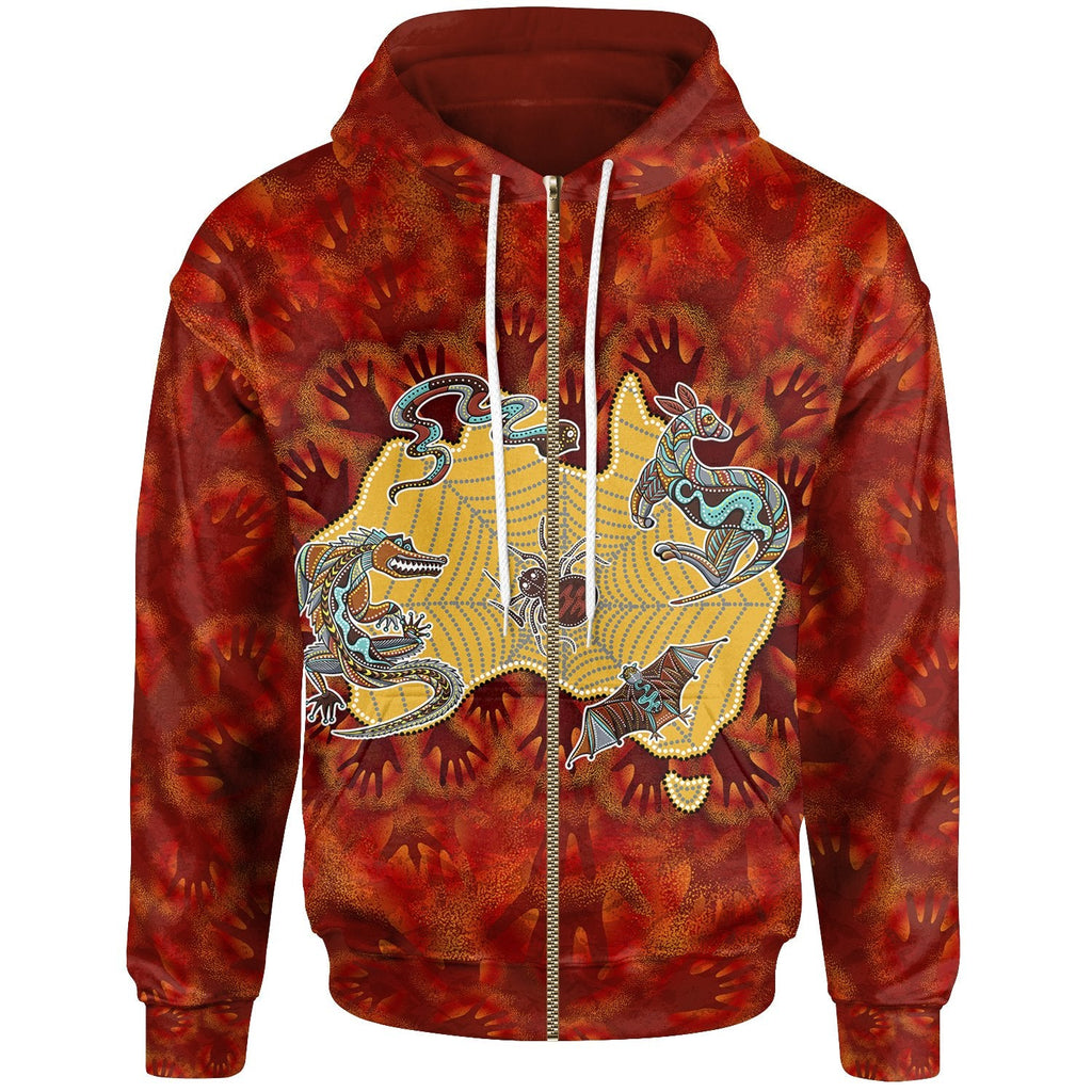aboriginal-zip-up-hoodie-australia-map-hand-patterns-spider-web