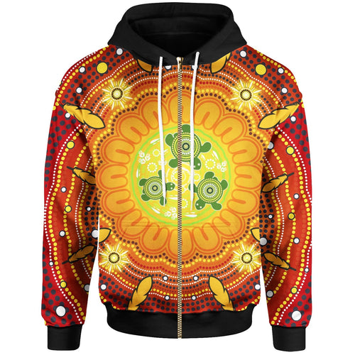 aboriginal-kid-zip-up-hoodie-turtle-circle-dot-painting-art