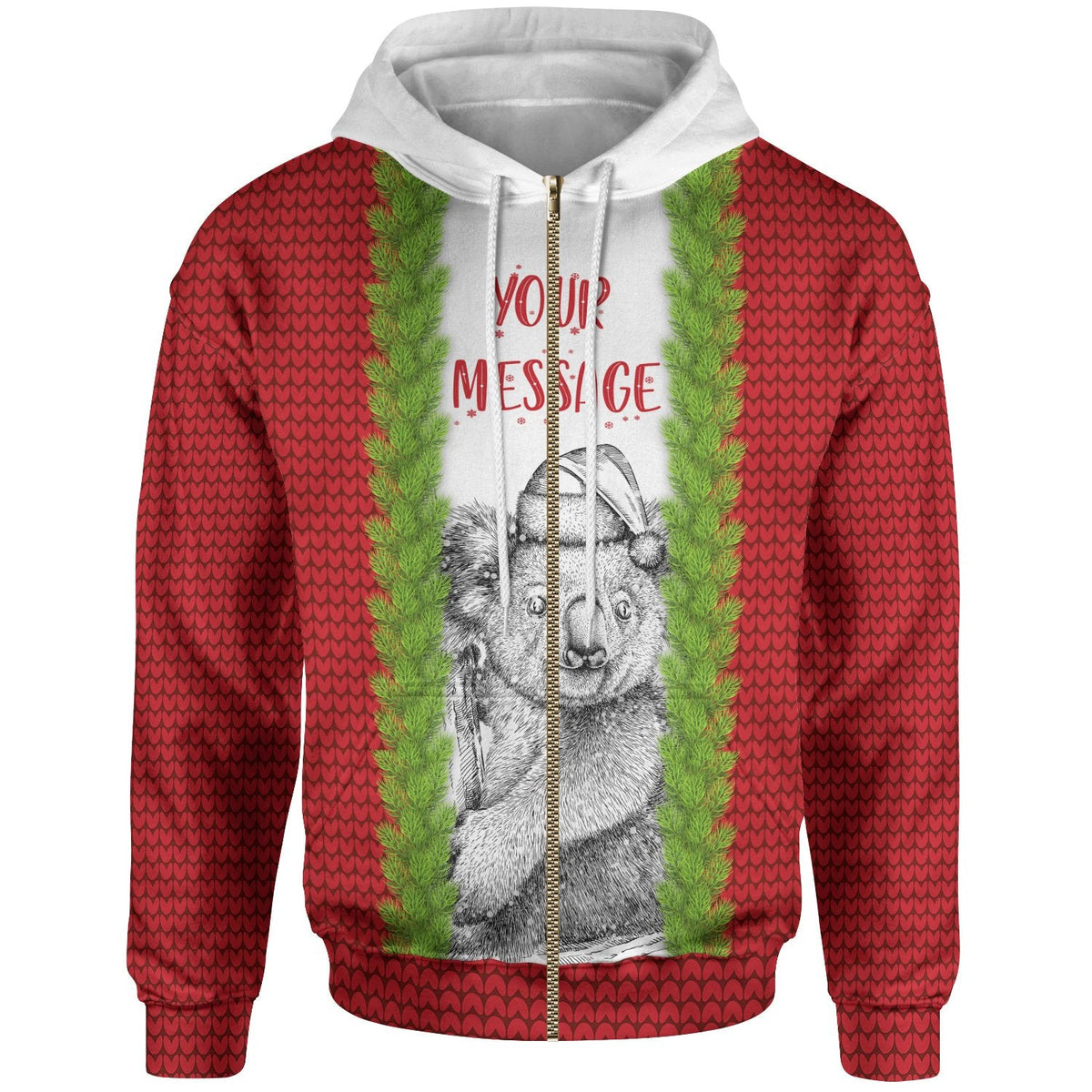custom-christmas-zip-up-hoodie-merry-christmas-koala
