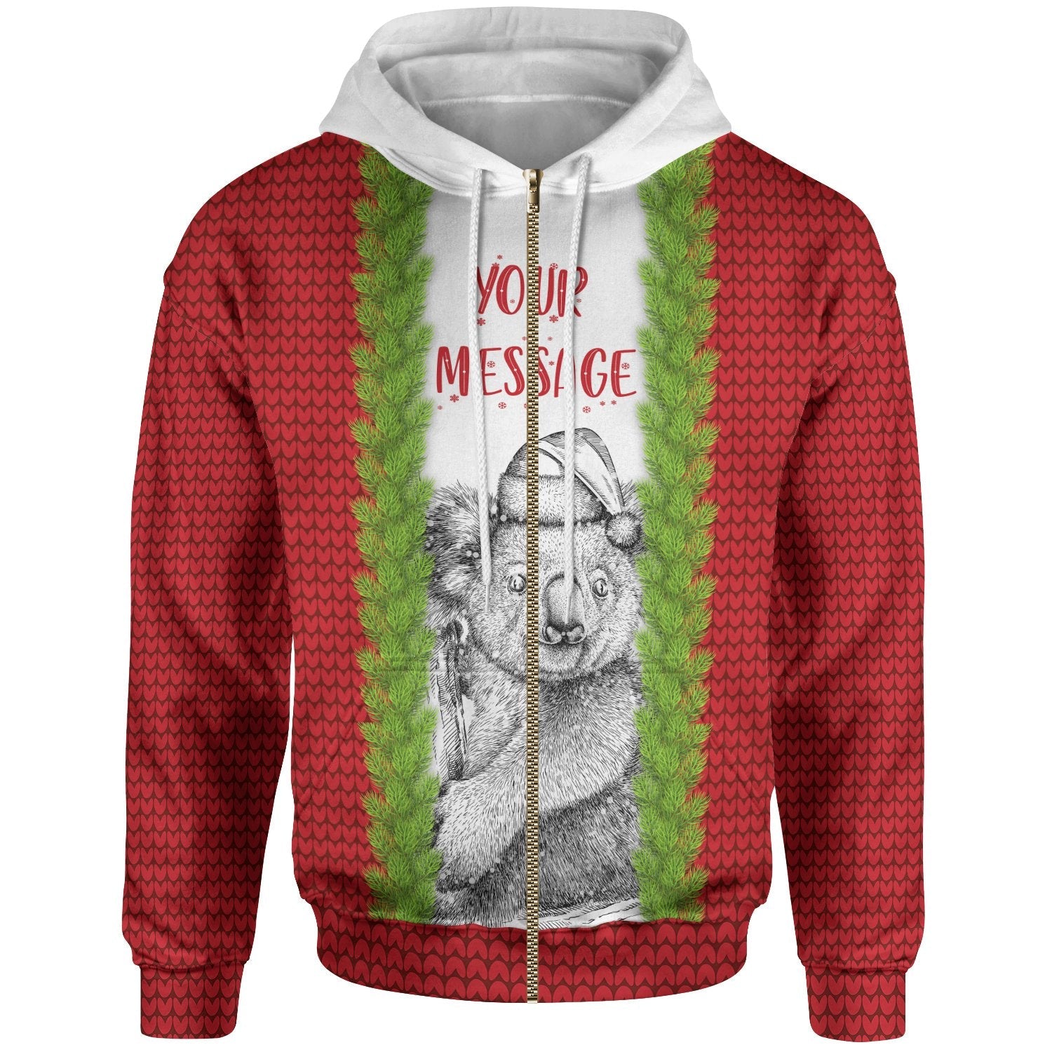 custom-christmas-zip-up-hoodie-merry-christmas-koala