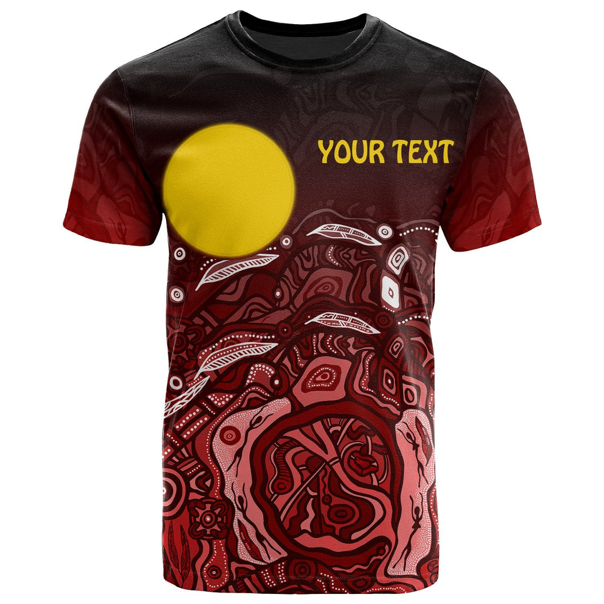 kids-custom-text-aboriginal-t-shirt-red-landscape