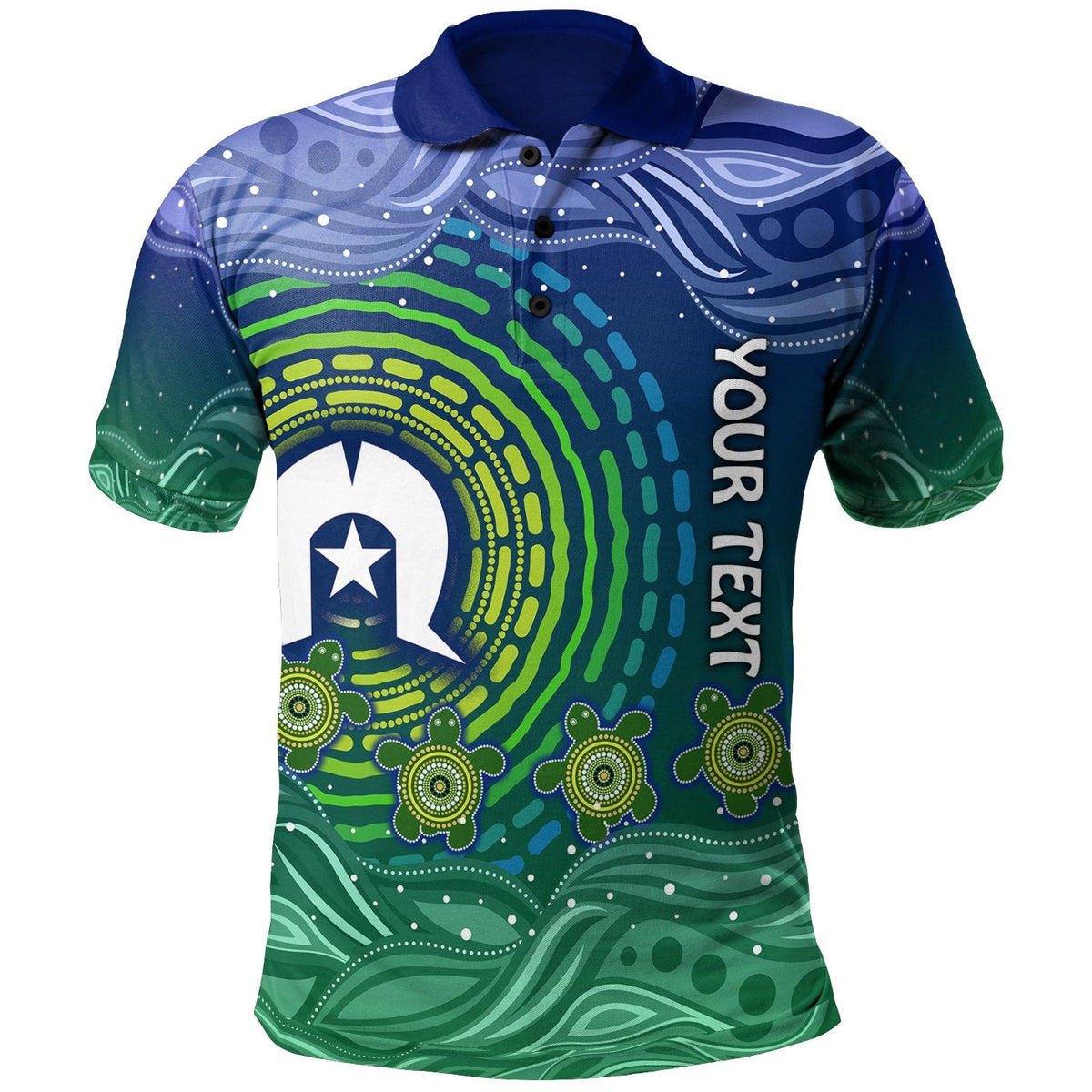 kids-custom-text-torres-strait-islanders-polo-shirt-aboriginal-turtle