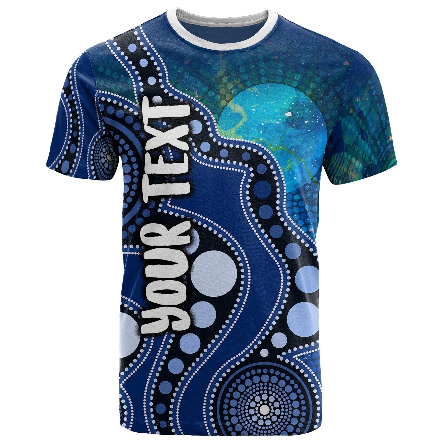 custom-text-kid-aboriginal-t-shirt-australia-indigenous-flag-circle-dot-painting-art-blue