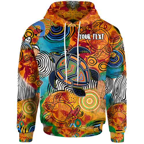 aboriginal-personalised-hoodie-turtle-indigenous-art