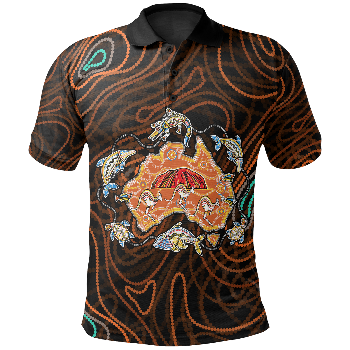 polo-shirt-australia-map-aboriginal-dot-painting-shirt-unisex