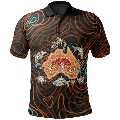 polo-shirt-australia-map-aboriginal-dot-painting-shirt-unisex