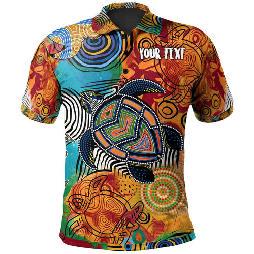 aboriginal-personalised-polo-shirt-turtle-indigenous-art