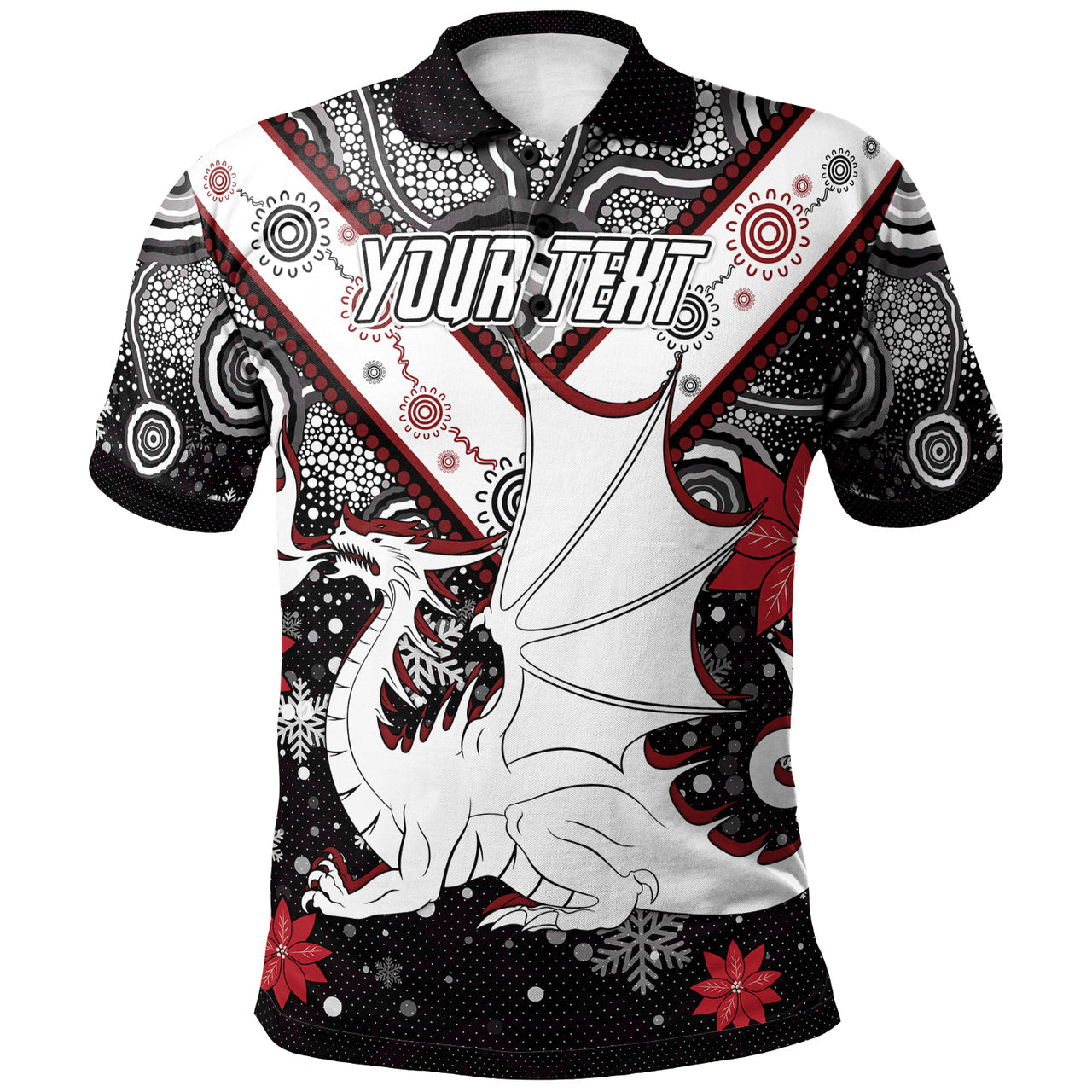 st-george-christmas-polo-shirt-custom-christmas-indigenous-dragons-polo-shirt