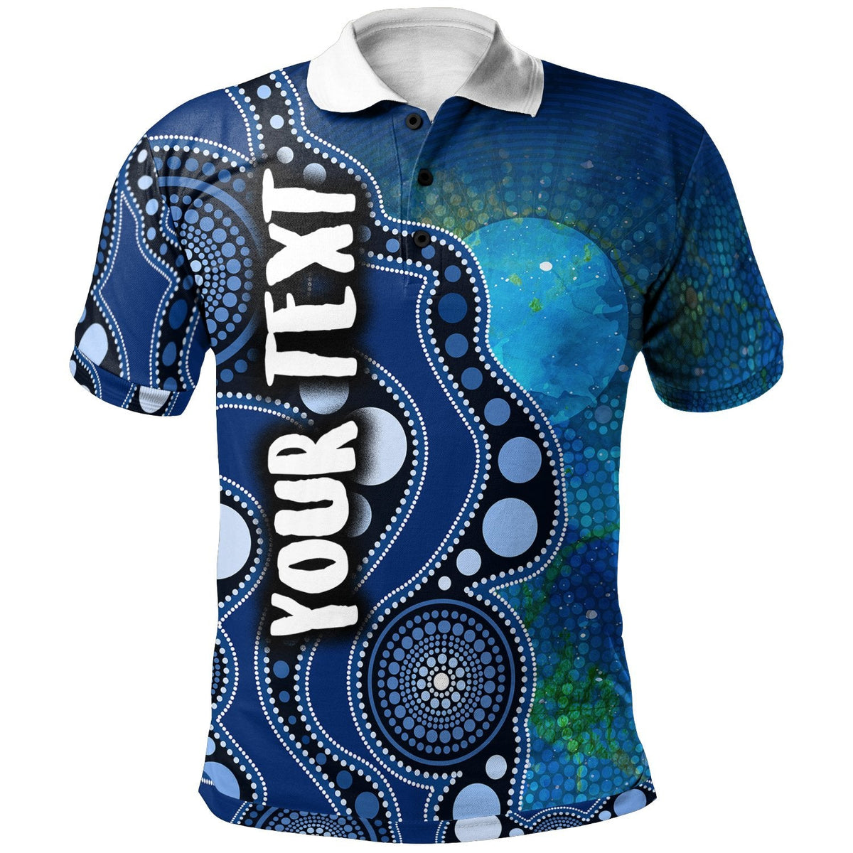 custom-text-aborignal-polo-australia-indigenous-flag-circle-dot-painting-art-blue
