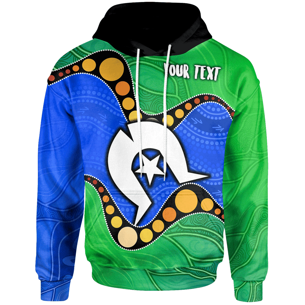[Custom] Torres Strait Islands Hoodie -  Flag with Aboriginal Patterns