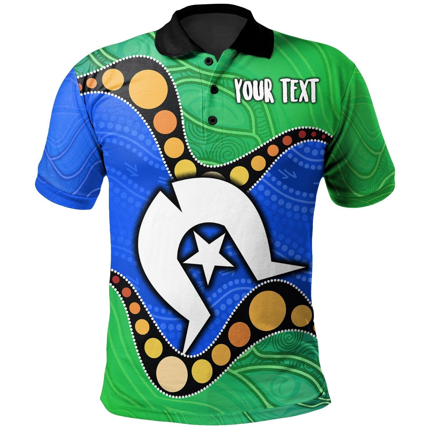 custom-torres-strait-islands-polo-flag-with-aboriginal-patterns