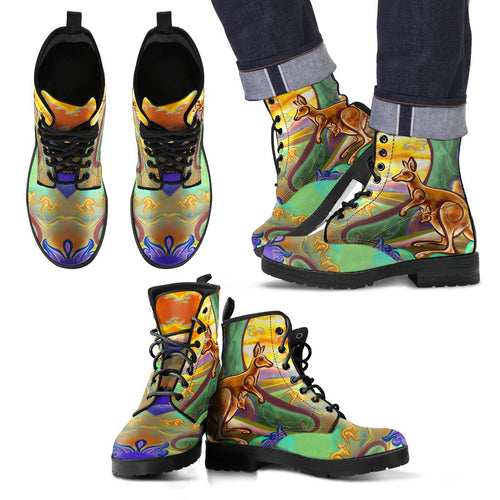 leather-boots-kangaroo-shoes-painting-unisex
