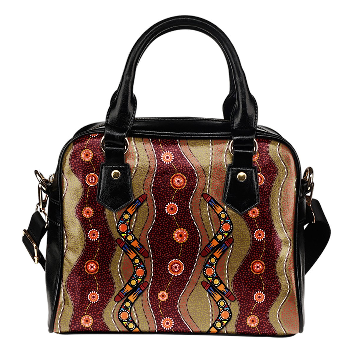 Shoulder Handbag - Aboriginal Handbag Boomerang Patterns - Vibe Hoodie