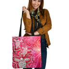 aboriginal-tote-bags-sea-turtle-with-indigenous-patterns-pink