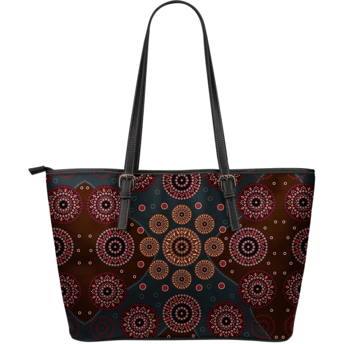 leather-tote-aboriginal-dot-painting-bag-ver02-16-x-5-x-10-inches