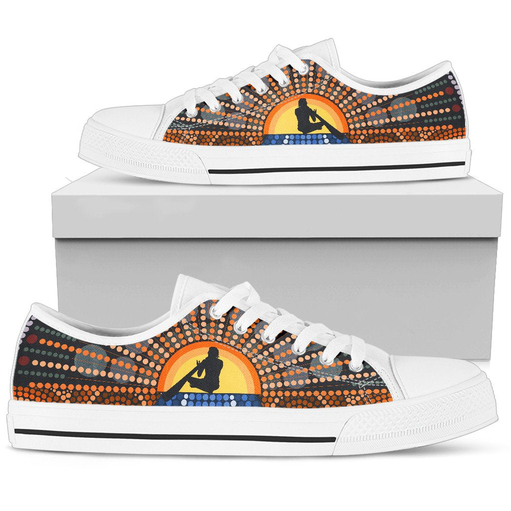 canvas-shoes-didgeridoo-australia-shoes-aboriginal-dot-painting-low-top