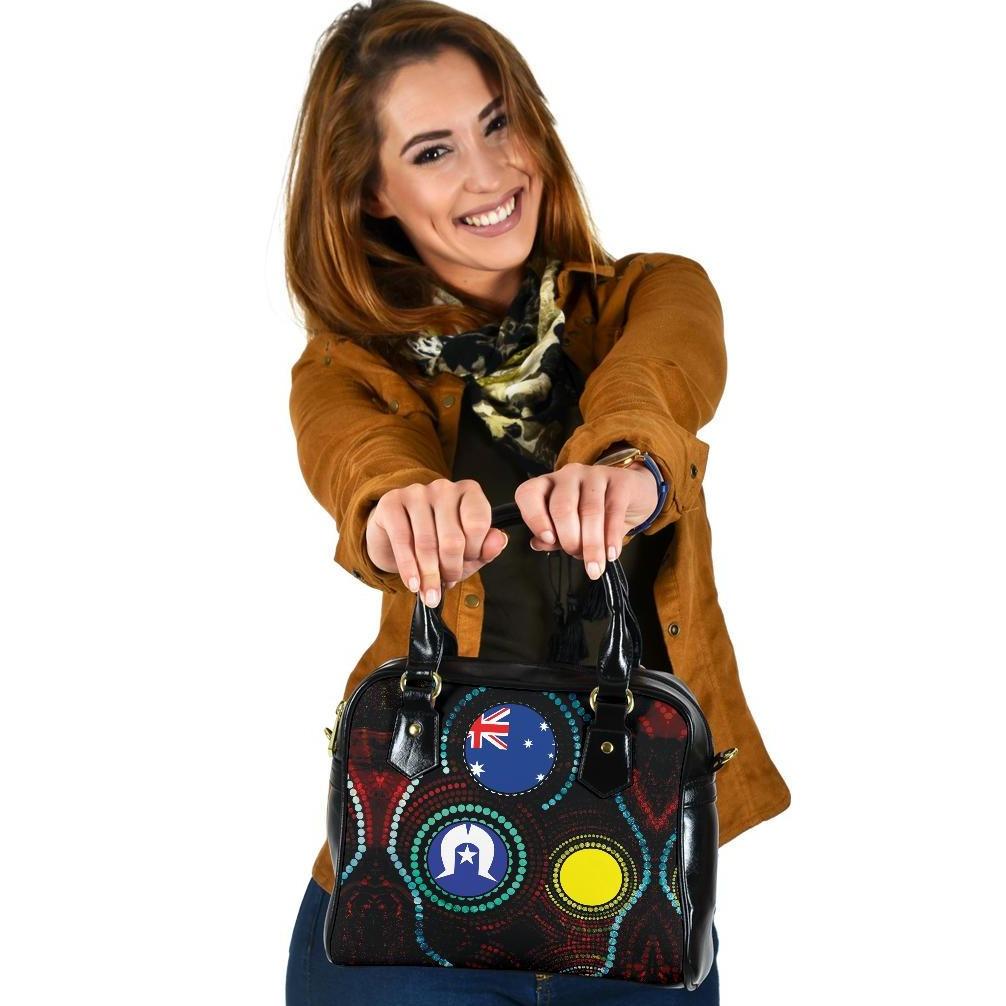 Shoulder Handbags - Aboriginal Dot Painting & Flag - Vibe Hoodie