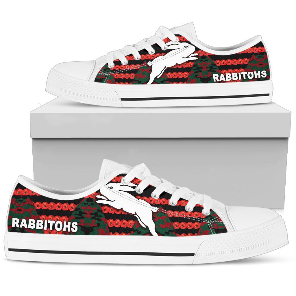 south-sydney-rabbitohs-low-top-shoe-anzac-day-poppy-flower-vibes